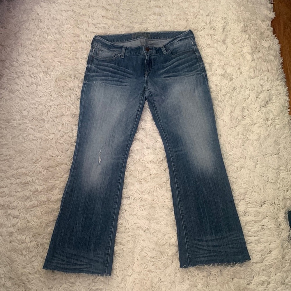 Y2K Distressed Denim Blue Low Rise Jeans